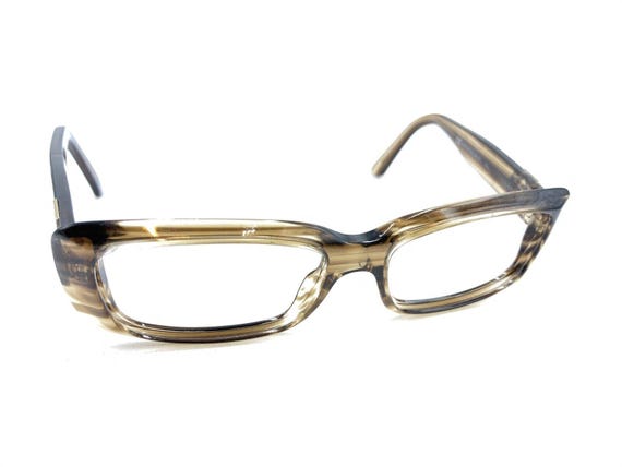 Gucci Striped Translucent Brown Rectangle Sunglas… - image 1