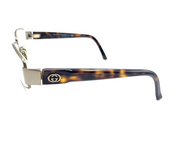 Gucci Gold Brown Tortoise Rectangle Eyeglasses Fr… - image 7