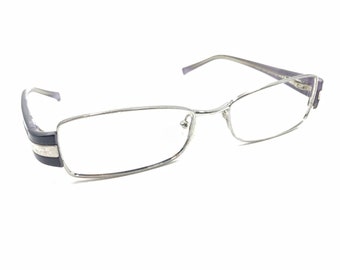 Prada VPR 66H 0BL-1O1 Gunmetal Silver Black Eyeglasses Frames 52-16 135 Italy