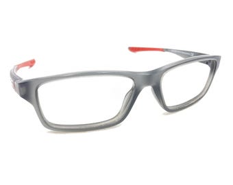 Oakley Crosslink XS OY8002-0349 Satin Grey Smoke Red Eyeglasses Frames 49-14 122