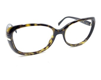 Prada SPR Lunettes de soleil carrées marron écaille de tortue Montures 130 Italie Femme