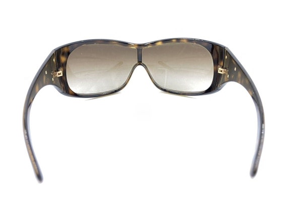 Prada Tortoise Brown Gold Shield Wrap Sunglasses … - image 5