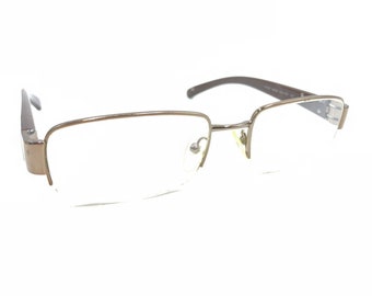 Prada VPR 52L 4AC-1O1 Marrone Half Rim Montature per occhiali 52-18 135 Italia Designer