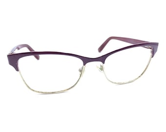 Jimmy Choo 99 6UR Purple Gold Cat Eye Eyeglasses Frames 53-17 135 Italy Designer