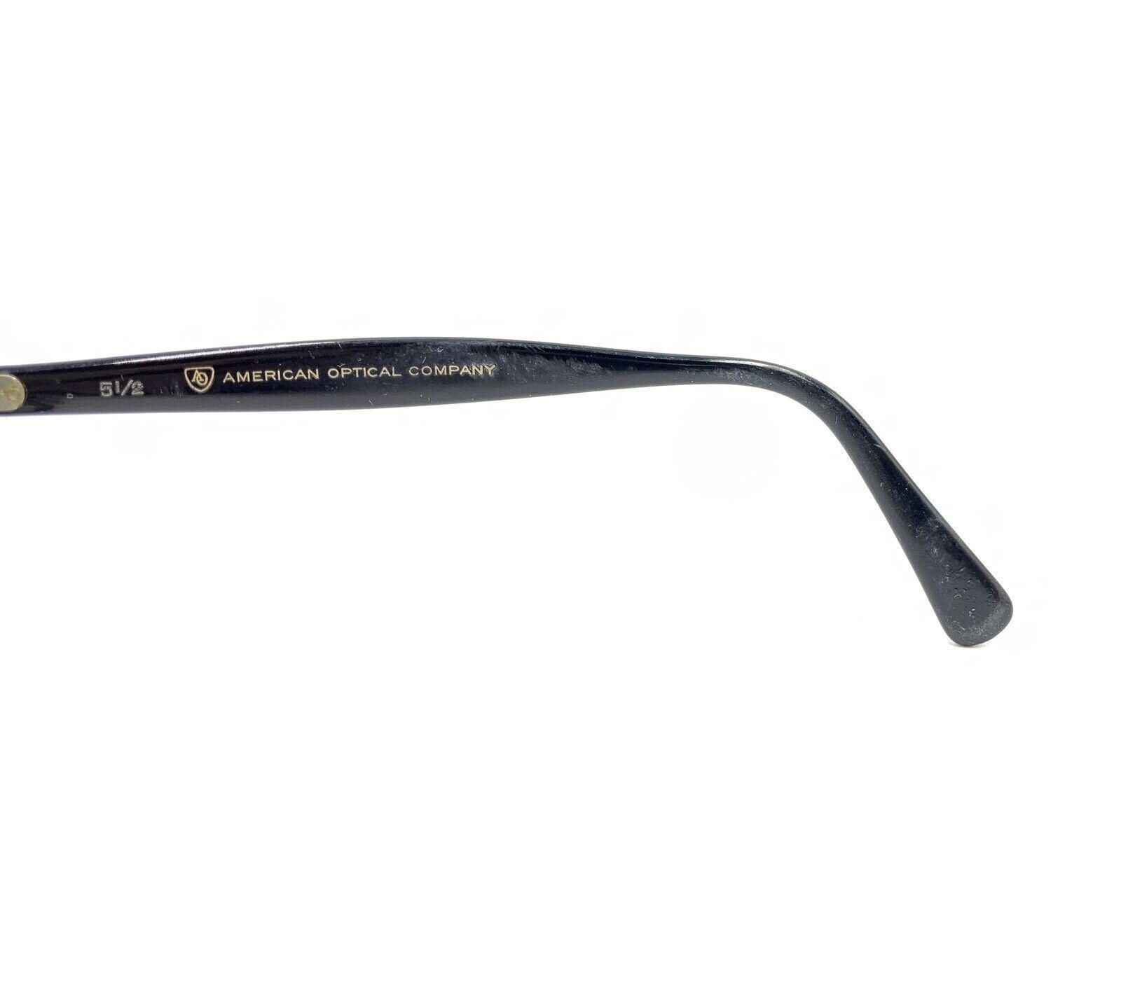 Vintage American Optical AO Cat Eye Eyeglass Frames 1950s Fadeaway Black MCM American Optical AO Vintage Black Cat Eye Eyeglasses Frames  main image 4