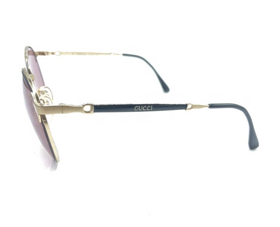 Gucci GG 2280 DQ7 Black Gold Aviator Sunglasses F… - image 7