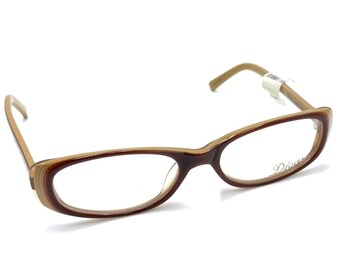 Diva 5228 Brown Pink Red Cream Rectangular Eyeglasses Frames 52-18 140 Designer