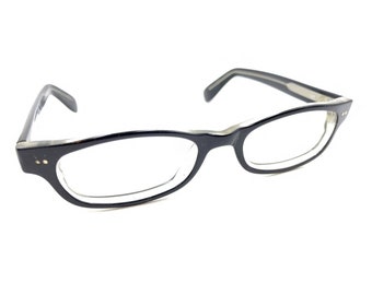 Jean Lafont Paris Black Clear Rectangle Oval Eyeglasses Frames 140 France