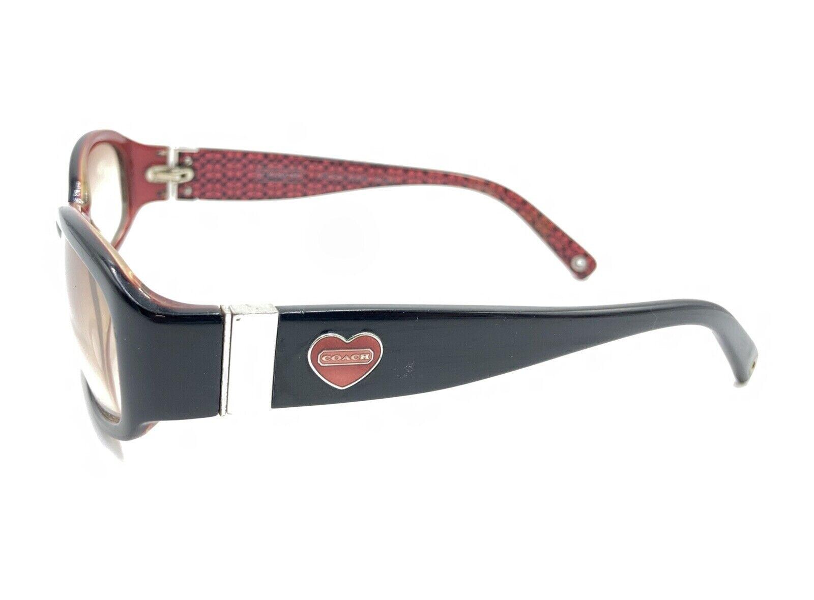 Y2K COACH Lindsay S429 Sunglasses Ivory Signature C Print Heart Detail Coach Lindsay S429 Black Red Rectangular Sunglasses Brown  main image 3
