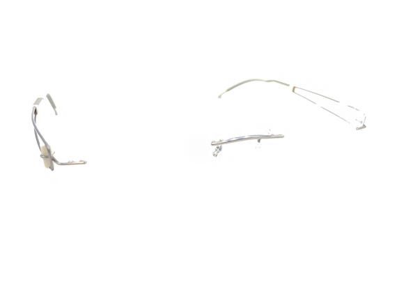 Silhouette 7759 40 6054 Titanium Gray White Rimless Eyeglasses