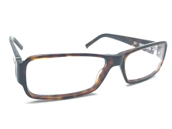 Gucci Brown Tortoise Rectangle Eyeglasses Frames Italy Designer