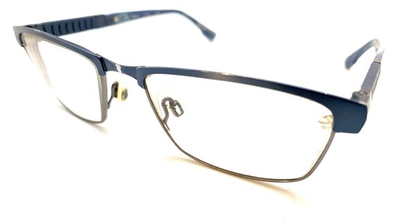 Flexon Latitude E1110 412 Blue Rectangle Eyeglass… - image 8