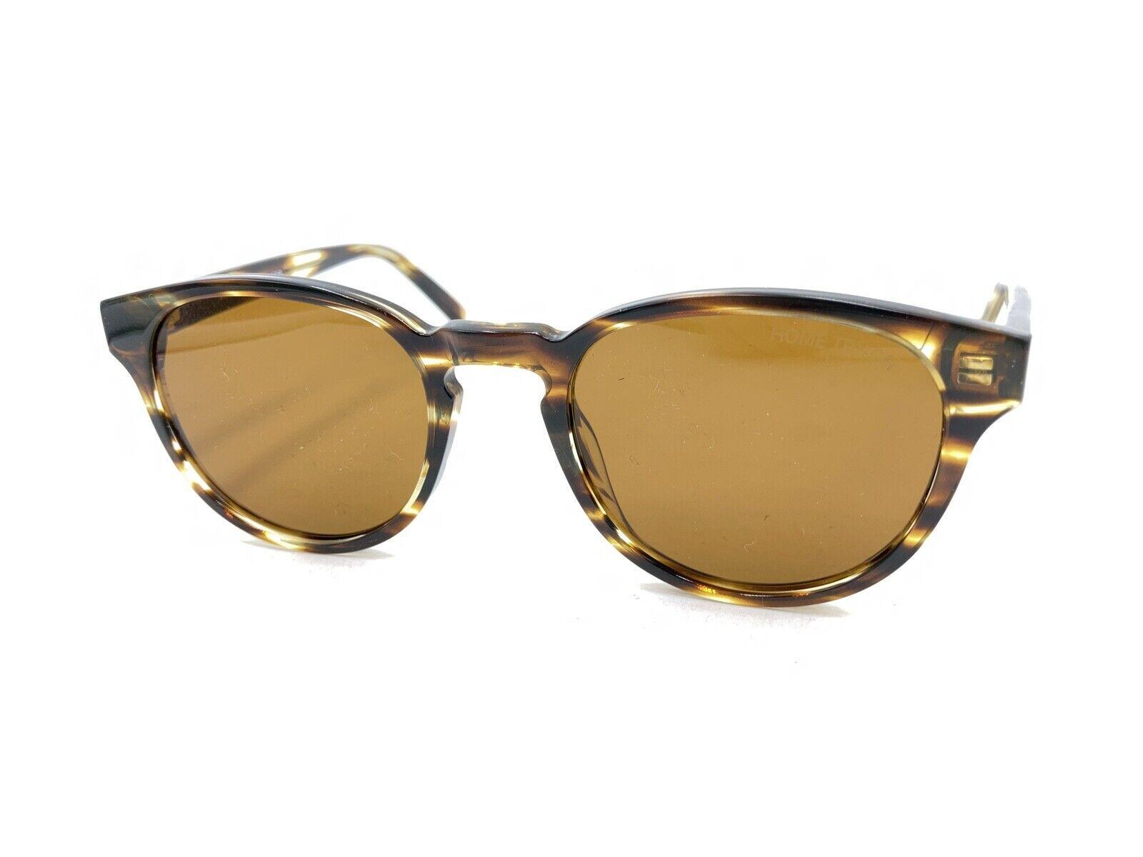 Warby Parker Percey 256 Striped Brown Round Sunglasses Brown 