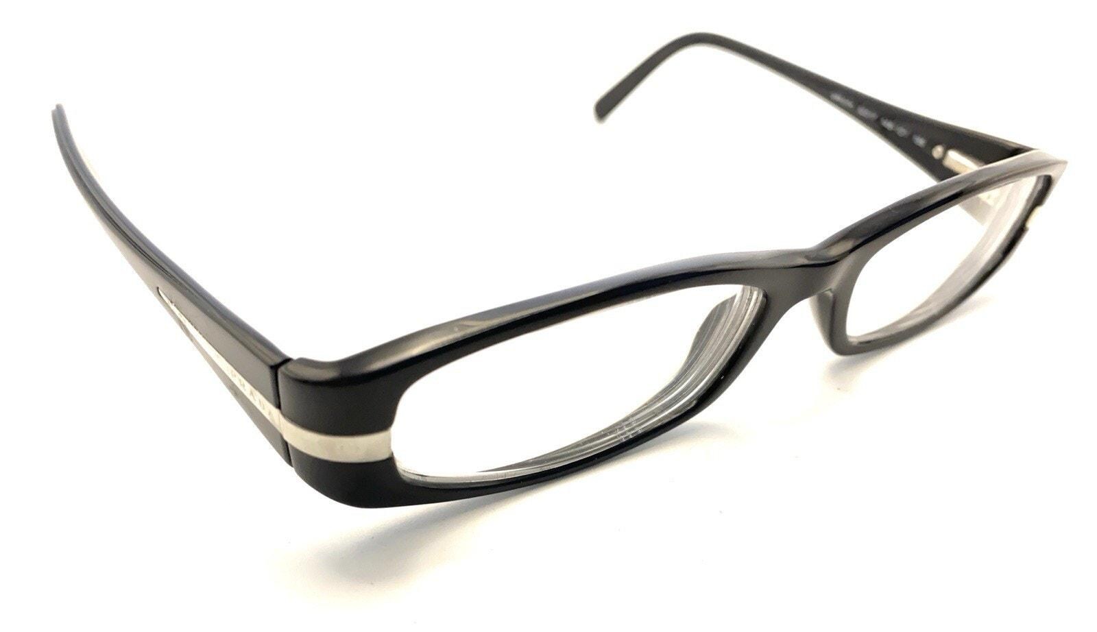 Prada VPR 07H 1AB-1O1 Black Rectangle Eyeglasses Frames 52 