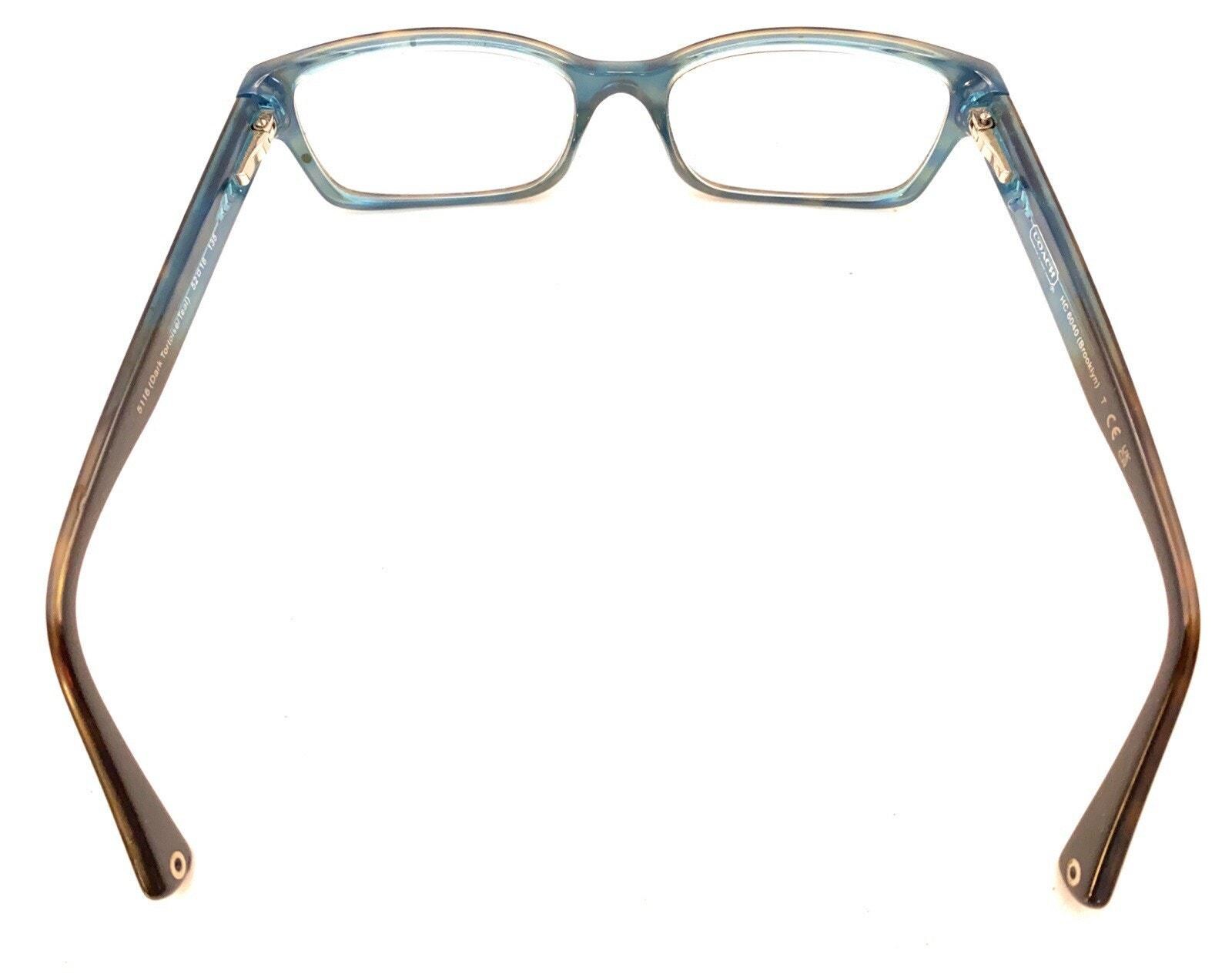 Coach Eyeglasses Frames Case cloth 52 16 135 Dark Tortoise Teal HC 6040 Brooklyn CO 6040 – Eyemart Express main image 4