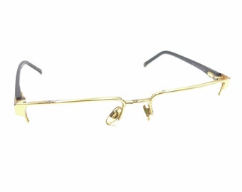 Chanel 2099 323 Gold Black Half Rim Eyeglasses Frames 51-17 135 Italy Designer
