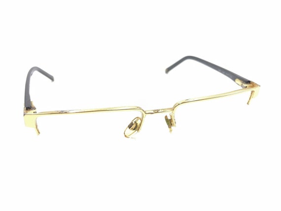 Chanel 2099 323 Gold Black Half Rim Eyeglasses Fr… - image 1