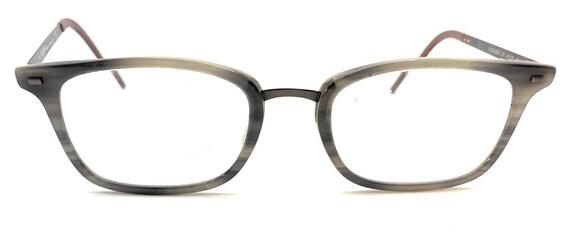 Flexon B2021 021 Gray Maroon Rectangle Eyeglasses… - image 2
