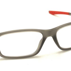 Oakley Crosslink XS OY8002-0349 Satin Grey Smoke Red Eyeglasses Frames 49-14 122
