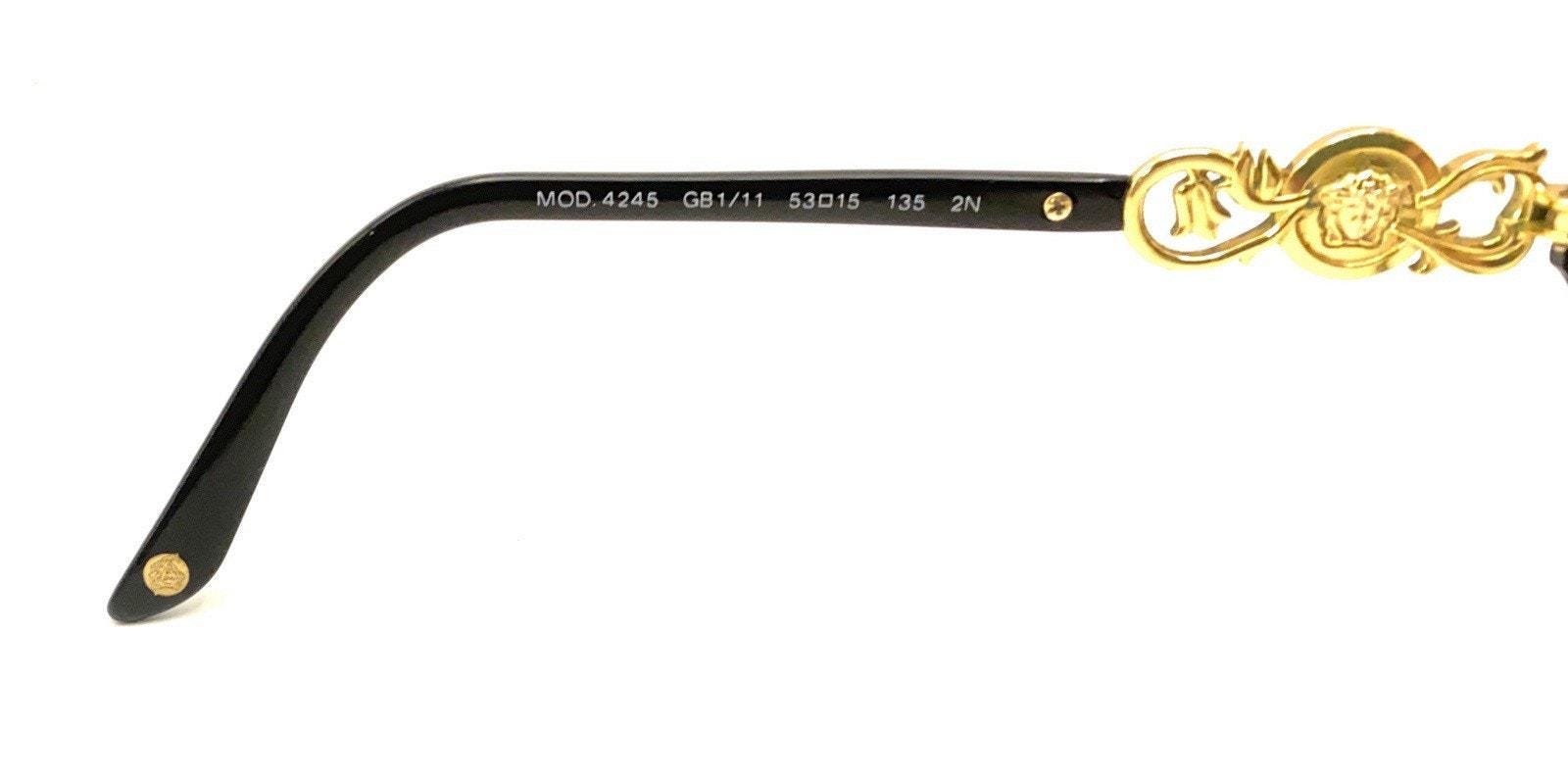 2000’s Versace Ladies Sunglasses Mod 4245 GB1/11 Size 53-15 135 2N NO CASE Versace 4155B GB1 11 – Vintage Frames Company main image 4