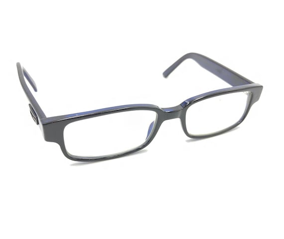 Gucci Black Blue Acetate Rectangular Eyeglasses F… - image 1