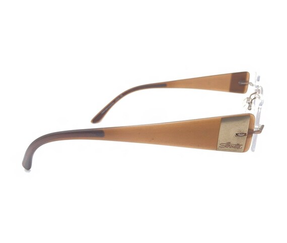Silhouette 7599 40 6055 Brown Rimless Eyeglasses … - image 4