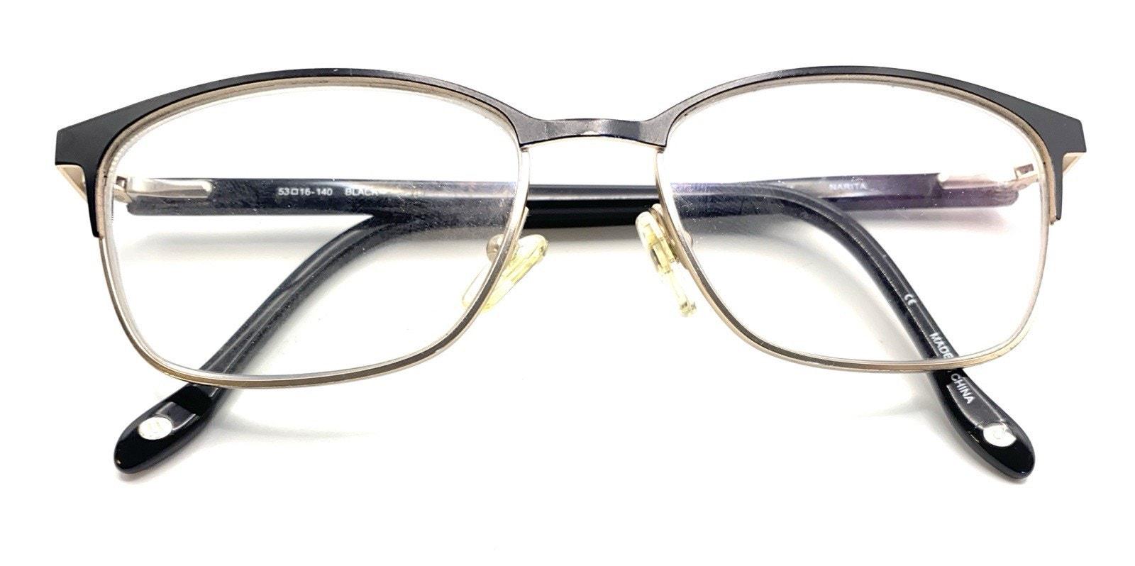 BULOVA NARITA BLACK GOLD 53-16 140 SUNGLASSES EYEGLASSES FULL FRAME WITH CASE Bulova Eyeglasses, Frames Only, Narita, 53-16-140, Black  main image 2
