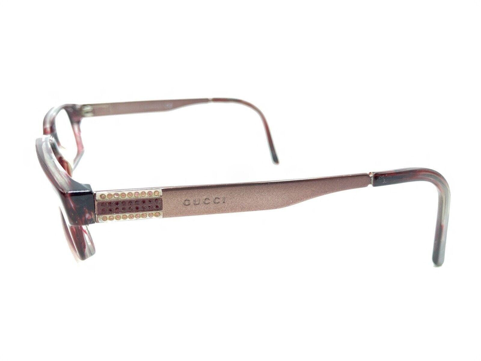 Gucci GG 2939/Strass Womens Polished Black Rectangular Full Rim Eyeglasses Frame Gucci GG 2939/strass LGY Dark Red Eyeglasses Frames 52-15  main image 3