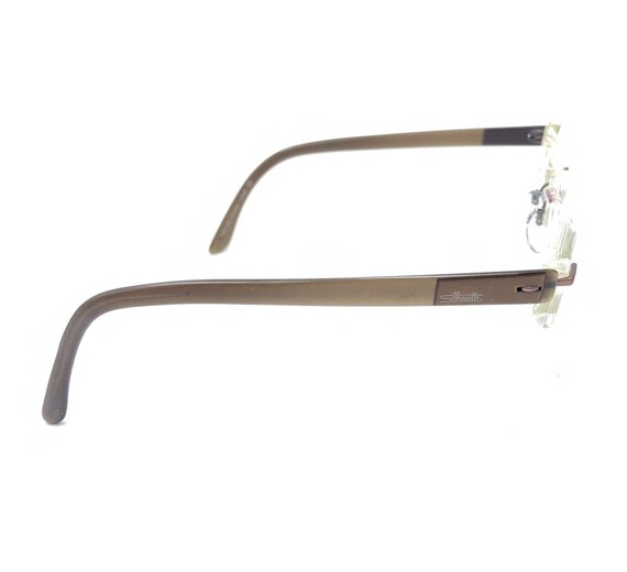 Silhouette 7608 40 6063 Brown Rimless Eyeglasses … - image 4