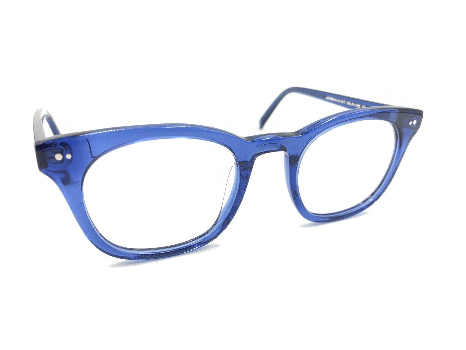 Warby Parker Newman M 447 Sunglasses Blue Frame 48-21-140 NEW w/ Case Warby Parker Newman M447 Blue Round Eyeglasses 48-21 140  main image 4