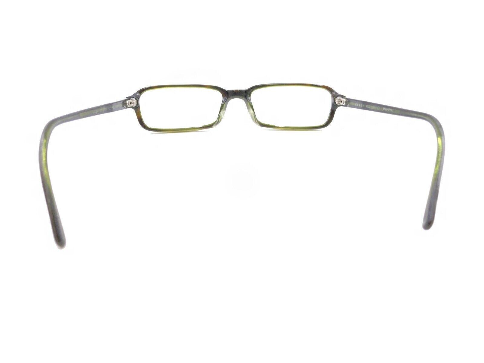 Prada VPR 02F 5AY-1O1 Havana on Crystal Olive Rectangular Eyeglasses Frame Italy Prada Eyeglasses VPR03V VPR/03/V W3C/1O1 Havana/Blue/Grey  main image 3
