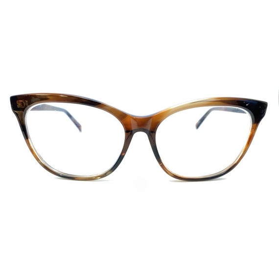 Bevel Siamese 3718 PK Brown Square Eyeglasses Frames 54-15 Japan Designer View 2