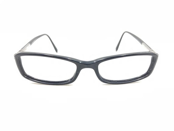 Prada Black Silver Rectangle Eyeglasses Frames 52… - image 6