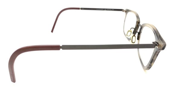 Flexon B2021 021 Gray Maroon Rectangle Eyeglasses… - image 5