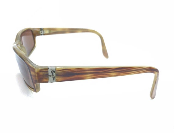 Maui Jim Striped Translucent Brown Rectangle Sung… - image 7