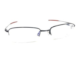 Monturas de gafas Oakley OX3133-0753 de media montura en negro pulido, 53-19, 140, para hombre y mujer