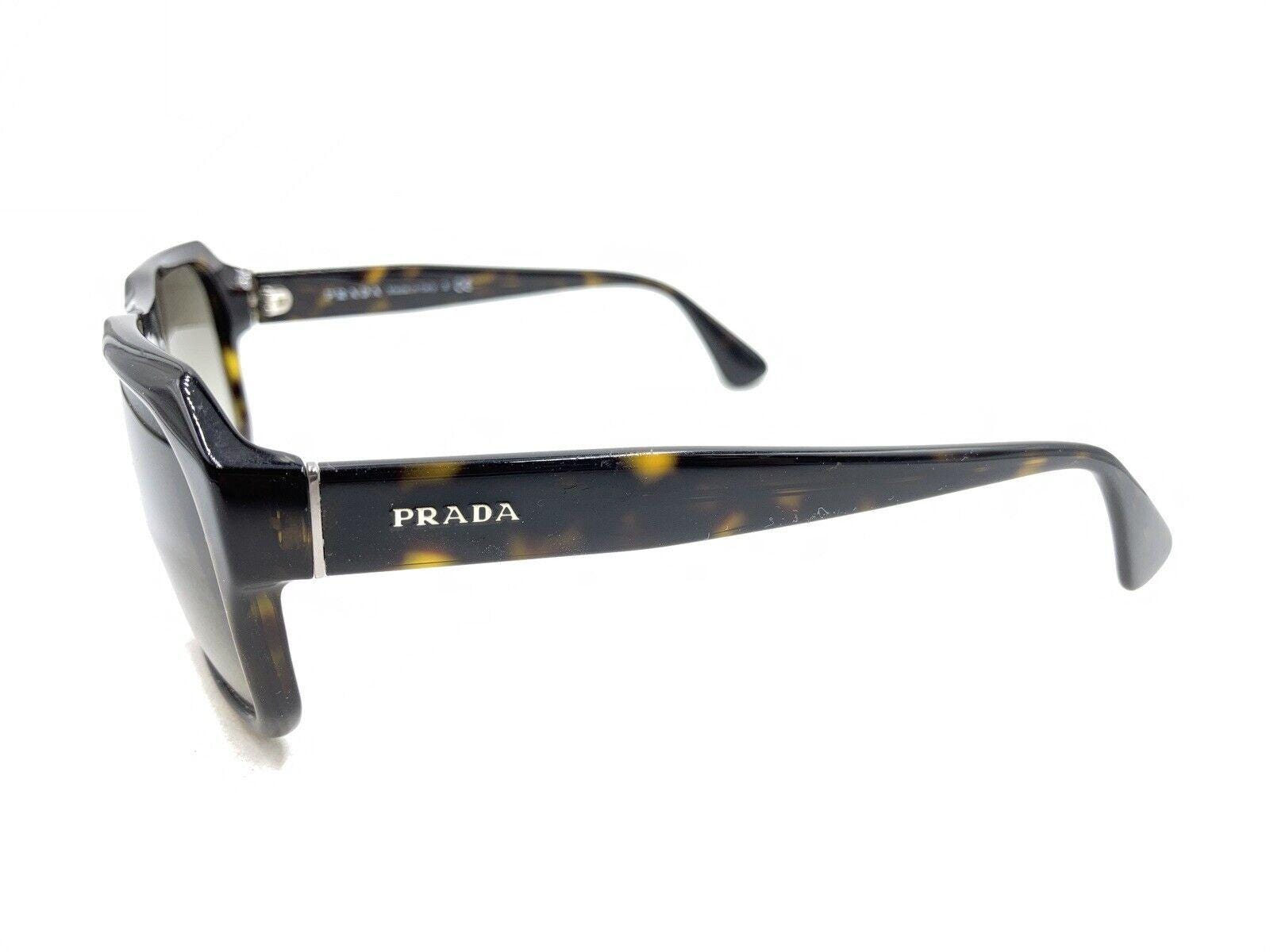 Prada SPR 02S 2AU-4M1 Tortoise Brown Square Sunglasses Gray