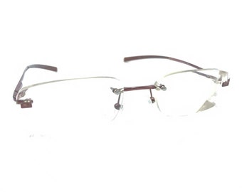 Gucci GG 1768 HR5 Brown Copper Metal Rimless Eyeglasses Frames 52-18 135 Italy