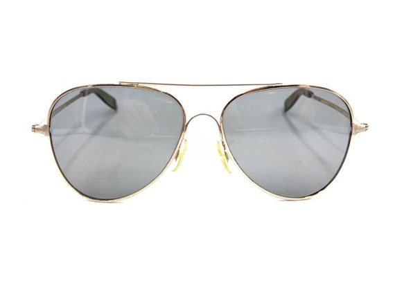 Gold Metal Aviator Sunglasses Gray Lens 140 USA D… - image 6