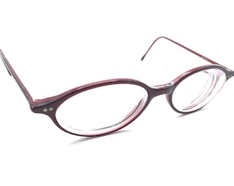 Calvin Klein 728 082 Burgundy Round Eyeglasses Frames 140 Designer Women Italy