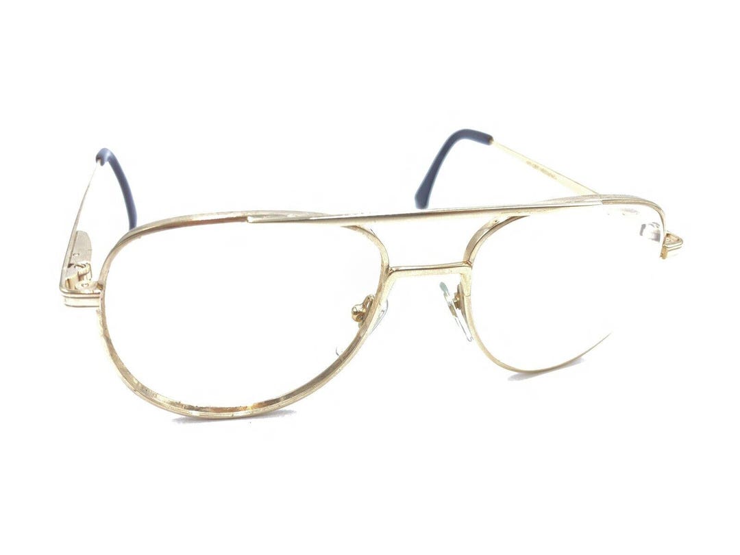 American Optical AO Safety Vintage Gold Aviator Eyeglasses Frames 54-18 ...