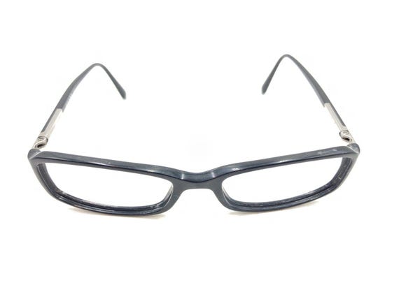 Prada Black Silver Rectangle Eyeglasses Frames 52… - image 2