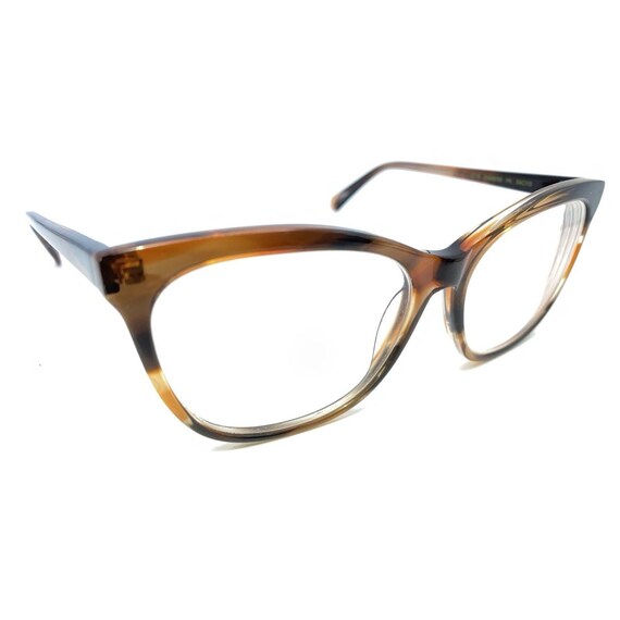 Bevel Siamese 3718 PK Brown Square Eyeglasses Frames 54-15 Japan Designer