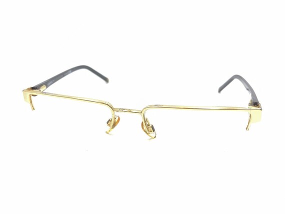Chanel 2099 323 Gold Black Half Rim Eyeglasses Fr… - image 8