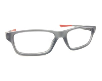 Oakley Crosslink XS OY8002-0349 Satin Grey Smoke Red Eyeglasses Frames 49-14 122