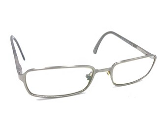 Monturas de anteojos rectangulares de metal gris plateado Ben 0JCG de Banana Republic, 51-17 140