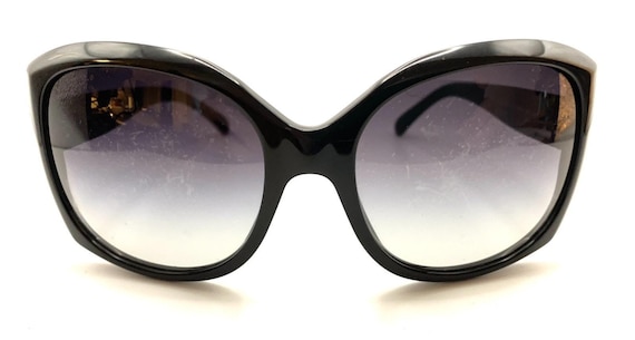 美品★CHANEL シャネル★【5183A 501/3C】サングラス　小顔モデル Chanel 5183 C.501/3c Black Oversized Wrap Sunglasses Black Lens 59