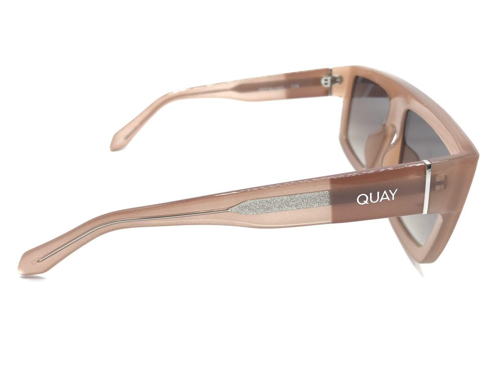 Quay Oversized Women\'s Sunglasses - Light Brown Gradient Lenses Quay Get in Line Brown Silver Square Oversized Sunglasses  main image 3