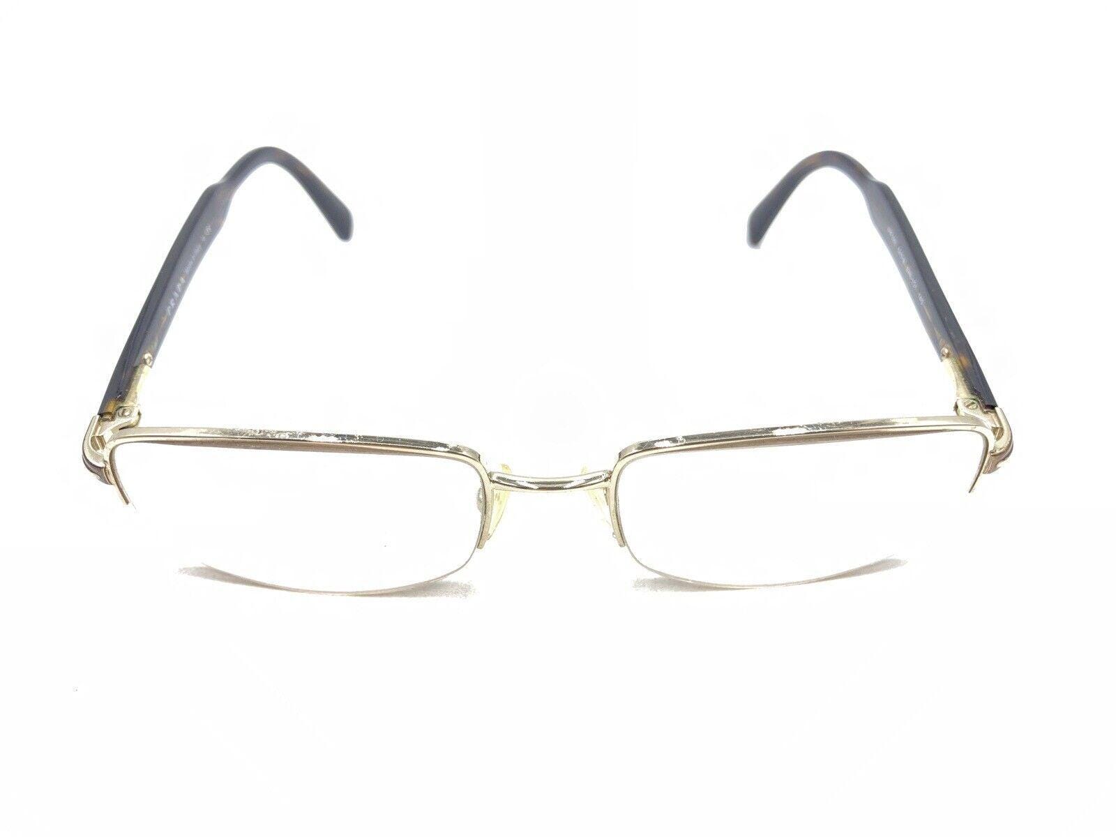 Prada VPR 58N ZVN-1O1 Gold Tortoise Brown Half Eyeglasses