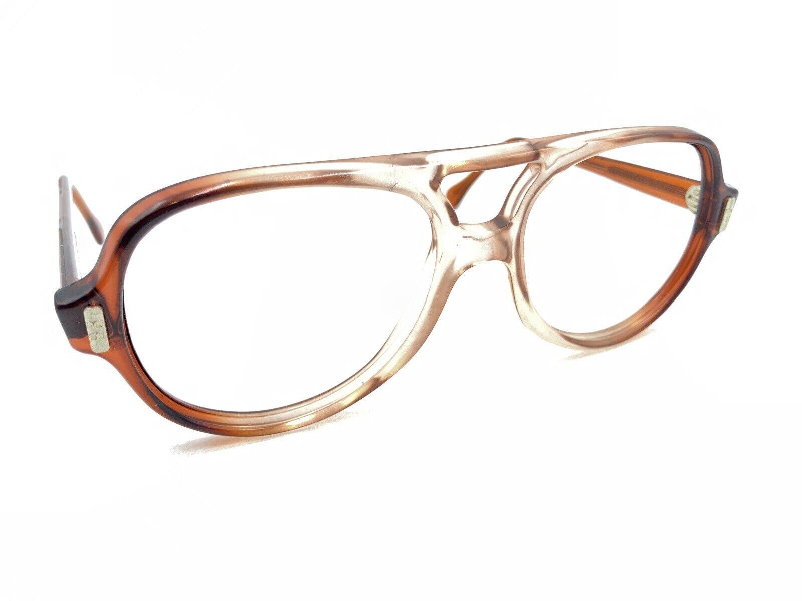 American Optical AO Vintage Flexi Fit Brown Aviator Eyeglasses 